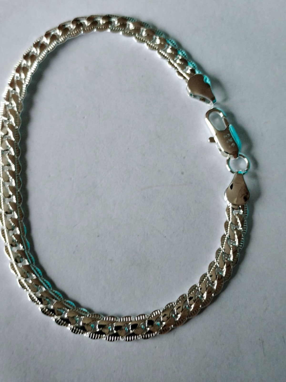 Zilveren schakelarmband 21cm, Verzenden, Nieuw, Zilver, Zilver