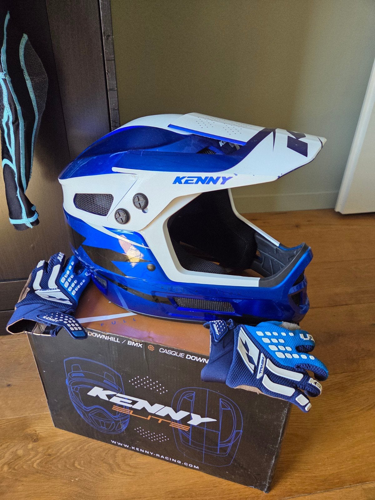 Kenny Elite Downhill BMX Helm maat XS met handschoenen, XS, Ophalen of Verzenden, Zo goed als nieuw, Kenny