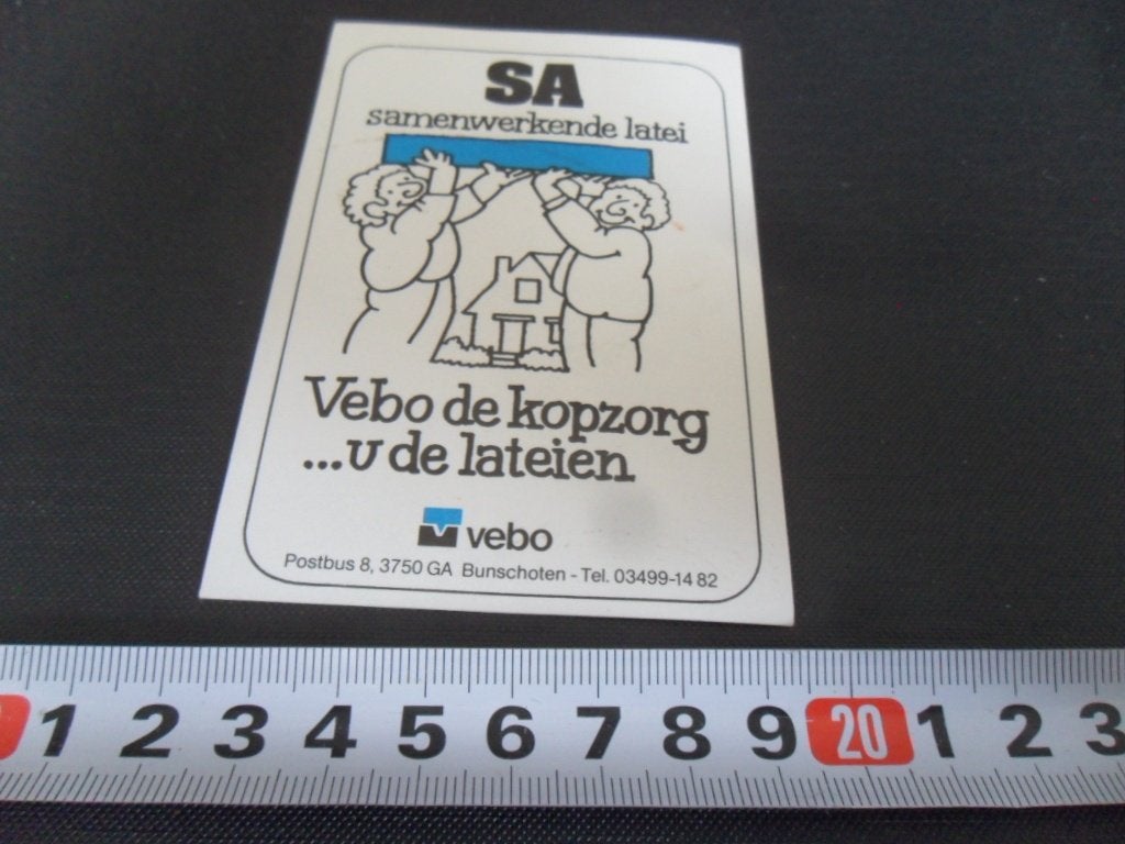 sticker Bunschoten SA samenwerkende latei  VEBO, Ophalen of Verzenden, Zo goed als nieuw