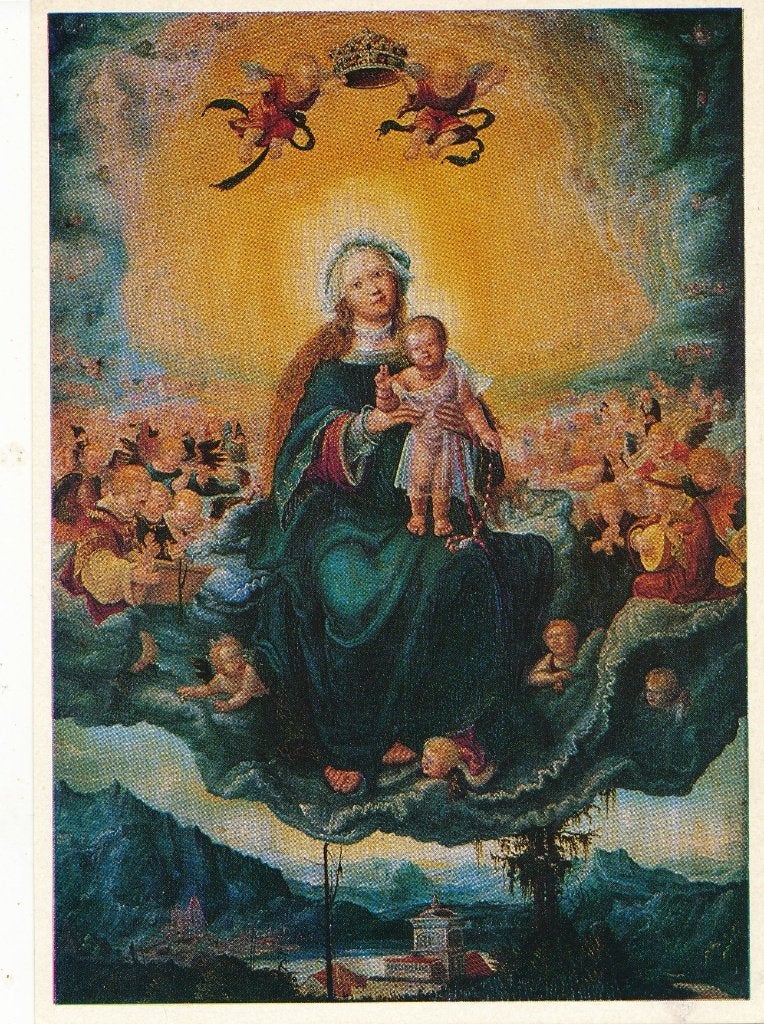 Mooie afbeelding Maria met Kind van Albrecht Alt Dorfer, Ophalen of Verzenden, Zo goed als nieuw, Kaart of Prent, Christendom | Katholiek