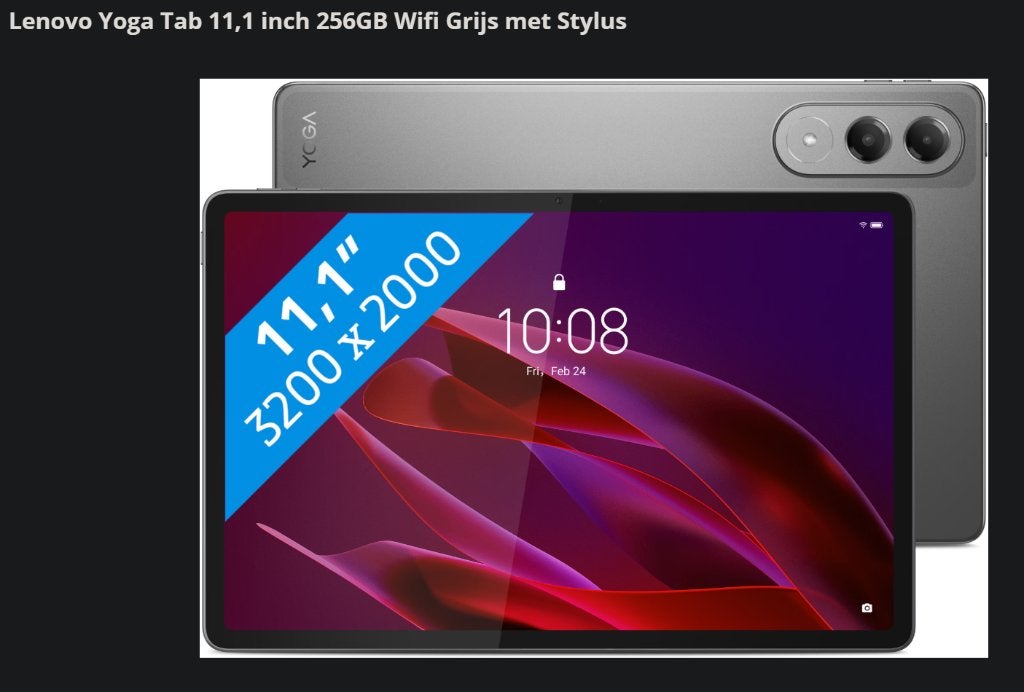 Lenovo Yoga Tab 8GB 256GB met Tab Pen Pro Gratis Backcover!!, Computers en Software, Android Tablets, 11 inch, Nieuw, Ophalen of Verzenden