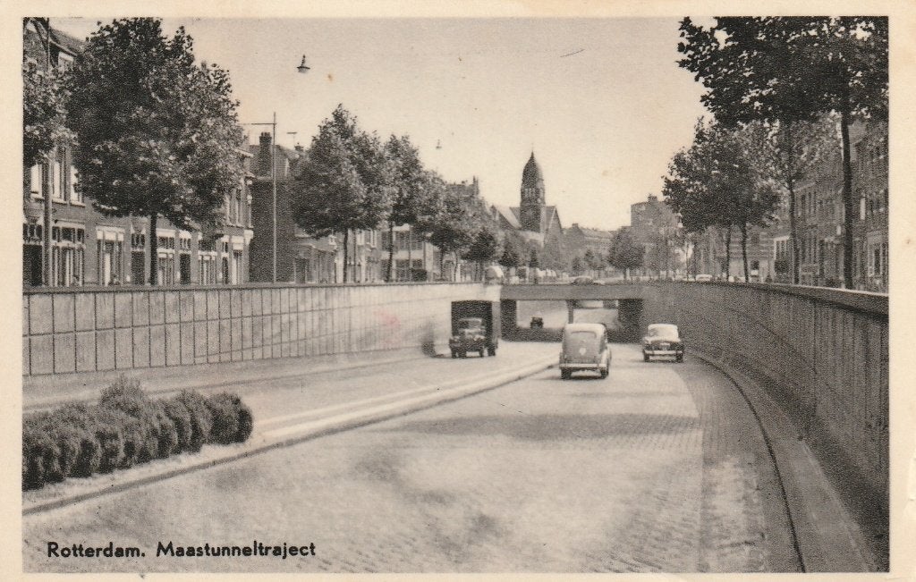 Rotterdam   oude auto,s, Ophalen of Verzenden, 1940 tot 1960, Gelopen, Zuid-Holland