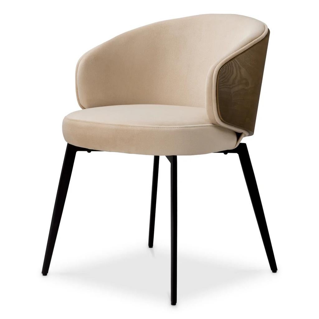 Eettafel stoel camerota van eichholtz, Ophalen of Verzenden, Nieuw, Zwart, Vijf, Zes of meer stoelen