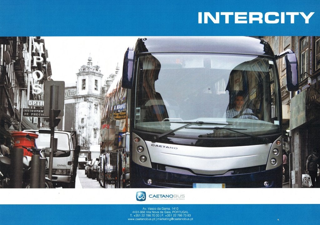 Folder Caetano Intercity (bus uit Portugal - ca.2011), Verzenden, Gelezen, Overige merken