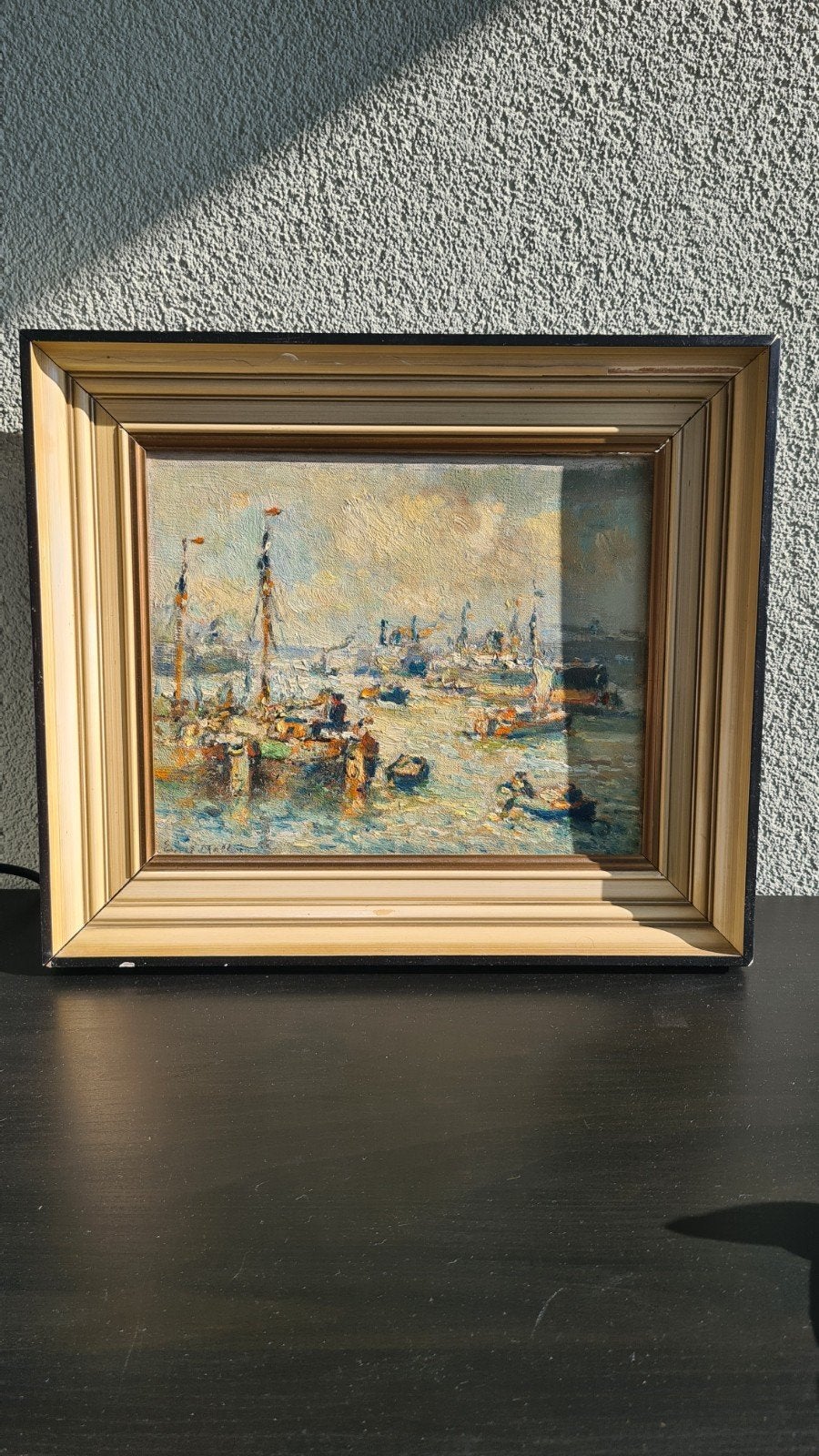 Evert Moll (1878-1955) - Gezicht op de Rotterdamse Haven, Antiek en Kunst, Kunst | Schilderijen | Klassiek, Doek, Ophalen of Verzenden