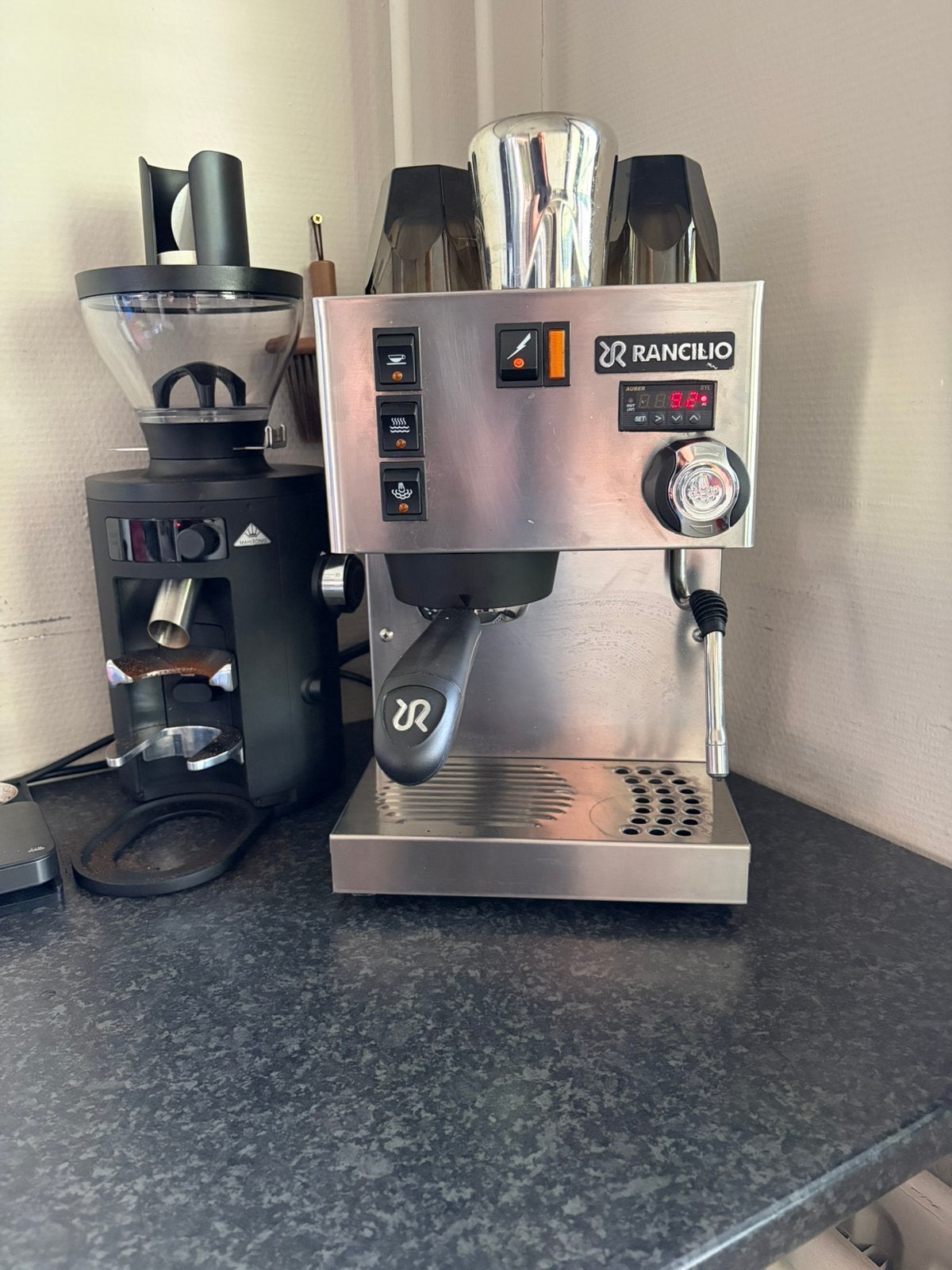 Rancilio Silvia PID en Mahlkönig X54, Complete espressoset, Witgoed en Apparatuur, Ophalen, Zo goed als nieuw, Espresso apparaat