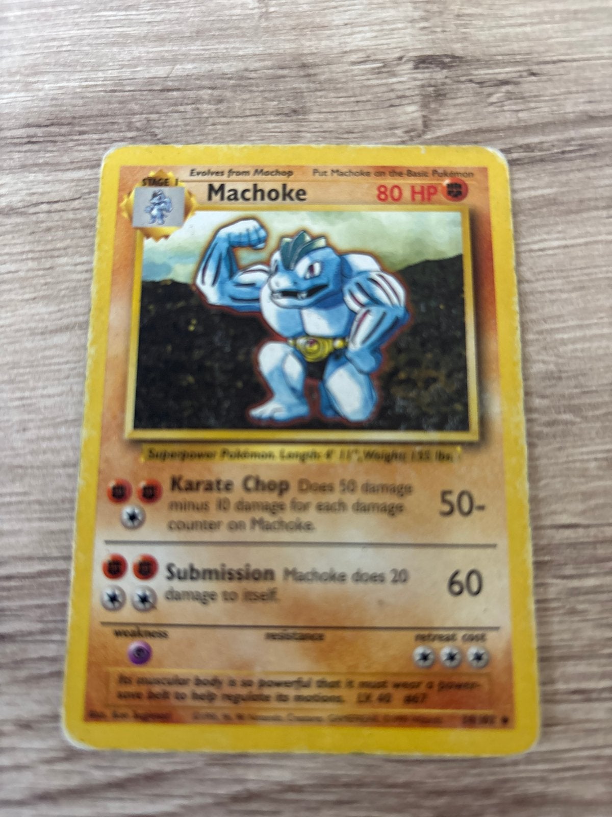 Machoke Pokémon kaart - Base Set 1999, Ophalen of Verzenden, Gebruikt, Losse kaart