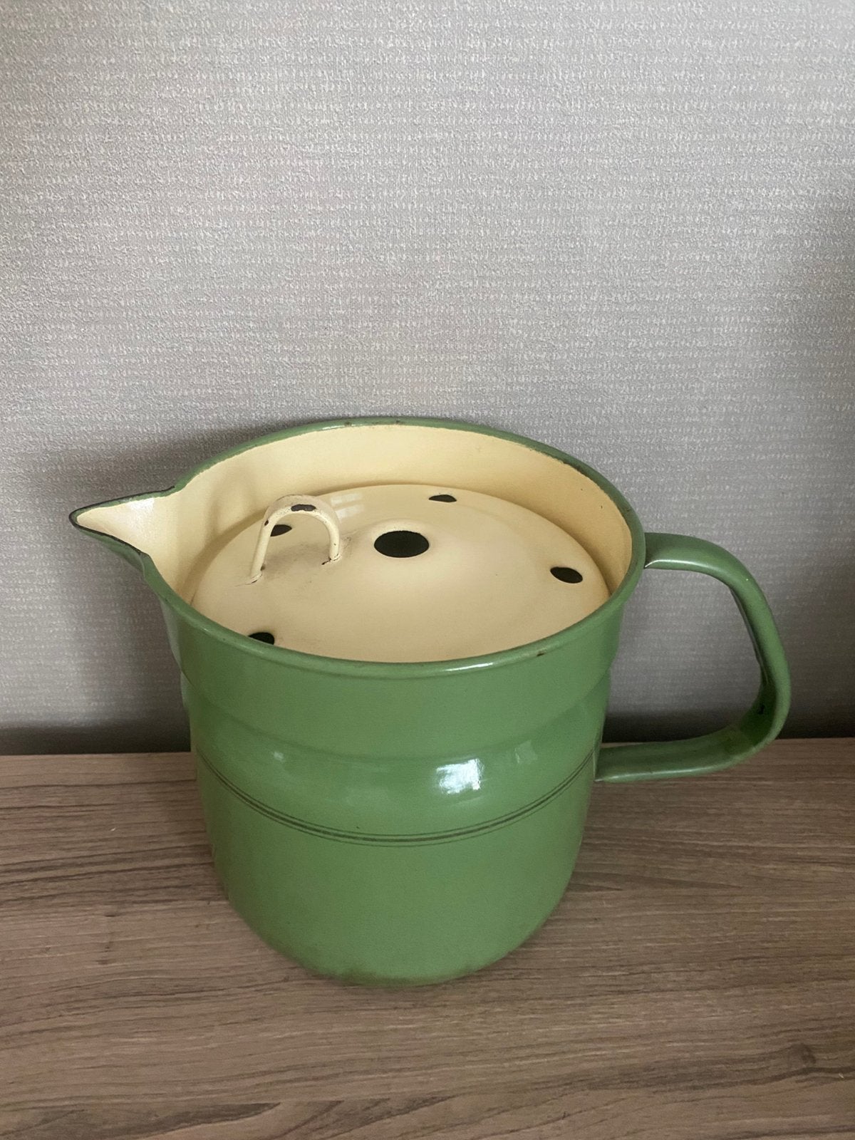 Emaille vintage melkkoker, Ophalen of Verzenden