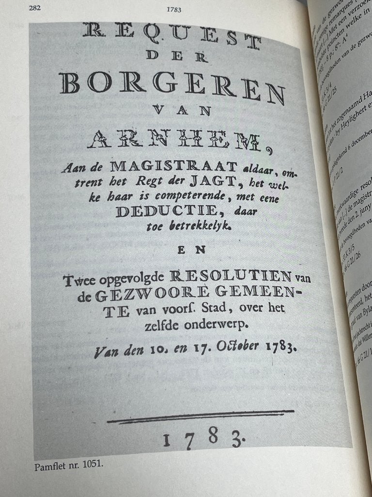 Catalogus van pamfletten in de Bibliotheek Arnhem 1537–1795, Ophalen of Verzenden
