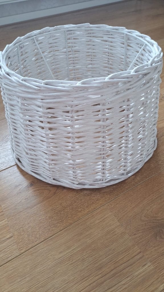 Rotan lampenkap wit 2x, Ophalen, Tafellamp, Wit, Rond