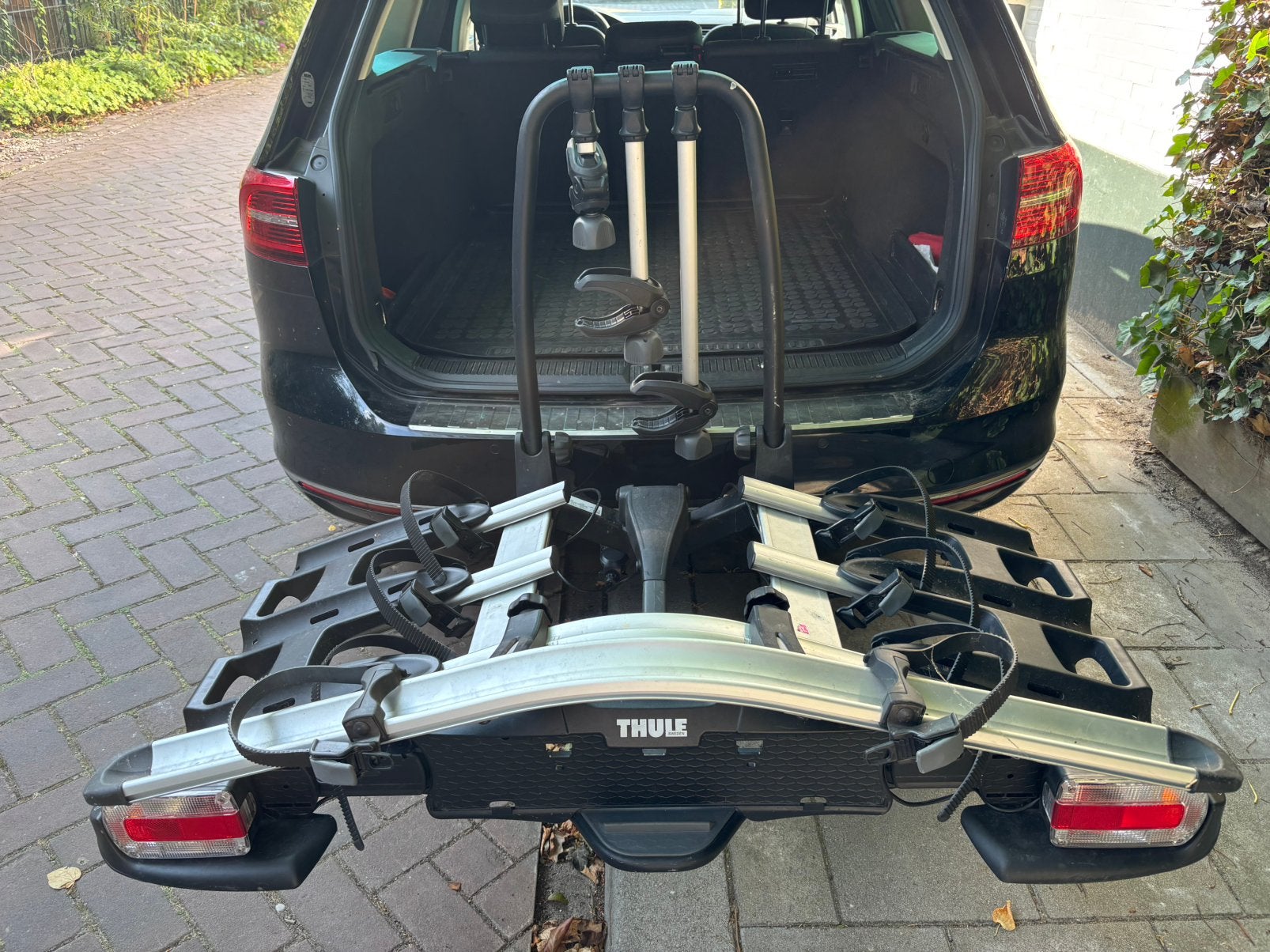 Thule VeloCompact 927 fietsdrager incl uitbreiding 4de fiets, Auto diversen, Ophalen, 3 fietsen of meer, Gebruikt, Trekhaakdrager