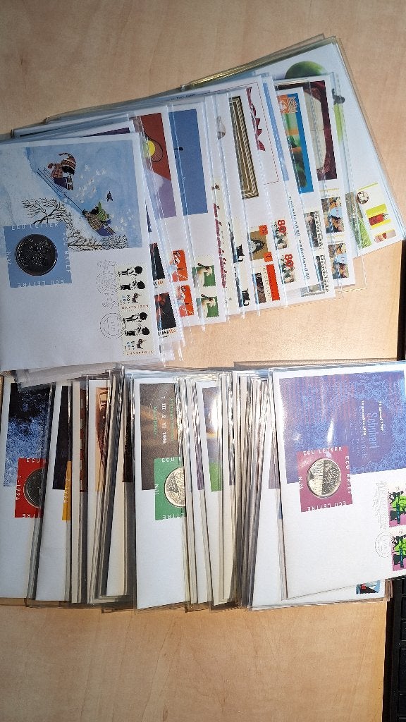 40 ECU-BRIEVEN + Mapje mooie Nederland Leiden, Postzegels en Munten, Ophalen of Verzenden, Buitenland