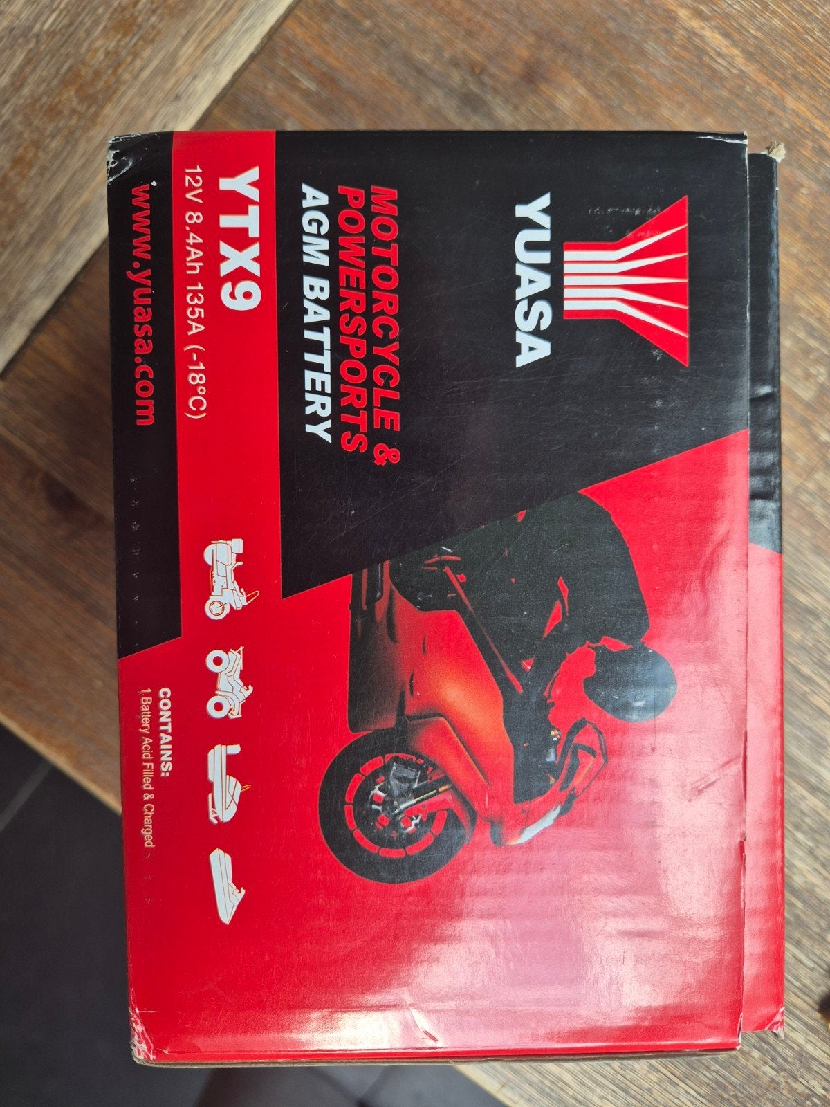 Yuasa YTX9 Motorfiets & Powersports AGM Accu 12V 8.4Ah, Motoren, Ophalen, Nieuw