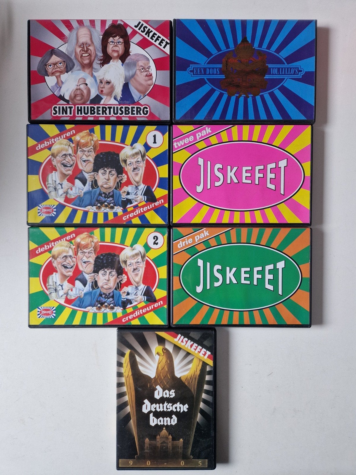 Mooie set van 8 Jiskefet DVD-boxen / verzameling, Gebruikt, Nederlands, Komedie, Complete serie