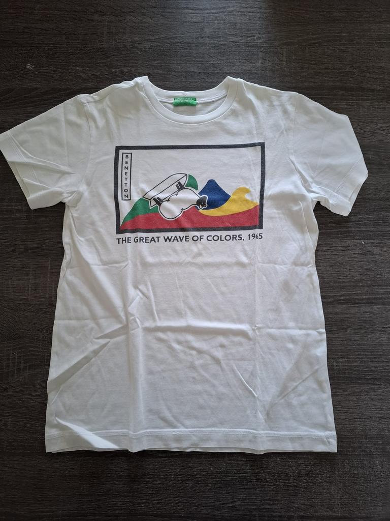 United Colors of Benetton T-shirt – maat 150 (10-11 jaar), Verzenden, Zo goed als nieuw, Wit