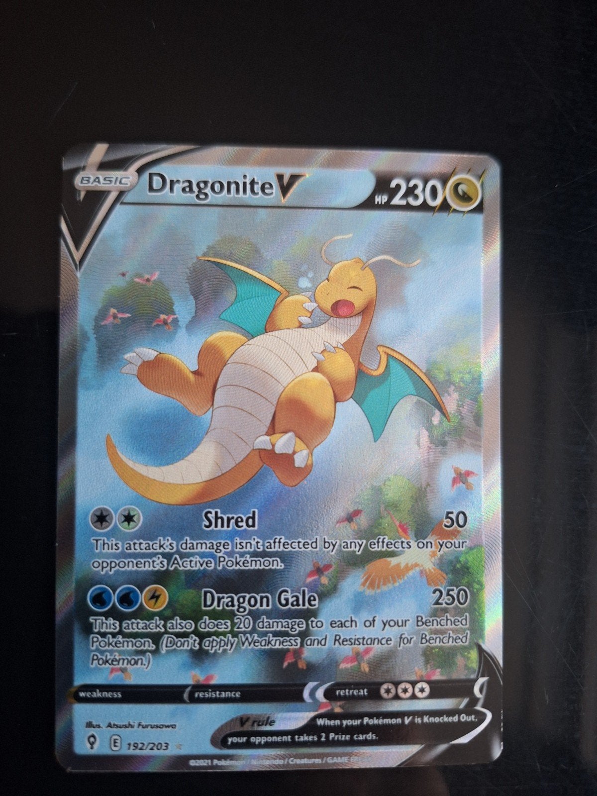 Dragonite V EVS 192, Hobby en Vrije tijd, Verzamelkaartspellen | Pokémon, Ophalen of Verzenden, Nieuw, Losse kaart, Foil