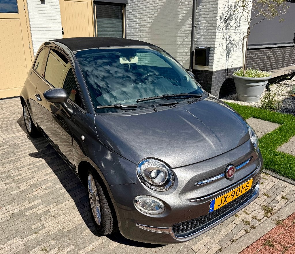 Fiat 500C 0.9 80pk Turbo Twinair 2016 Grijs, Sound system, Cabriolet, Handgeschakeld, 26 km/l