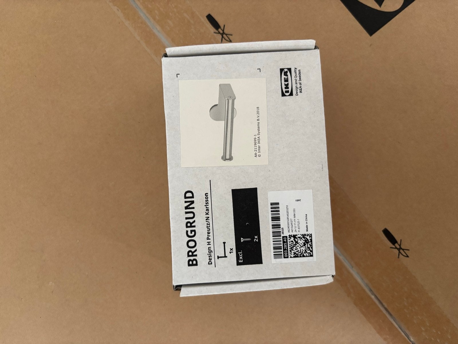 IKEA BROGRUND wc rol houder RVS, Nieuw, Handdoekhaak, Zilver, Ophalen