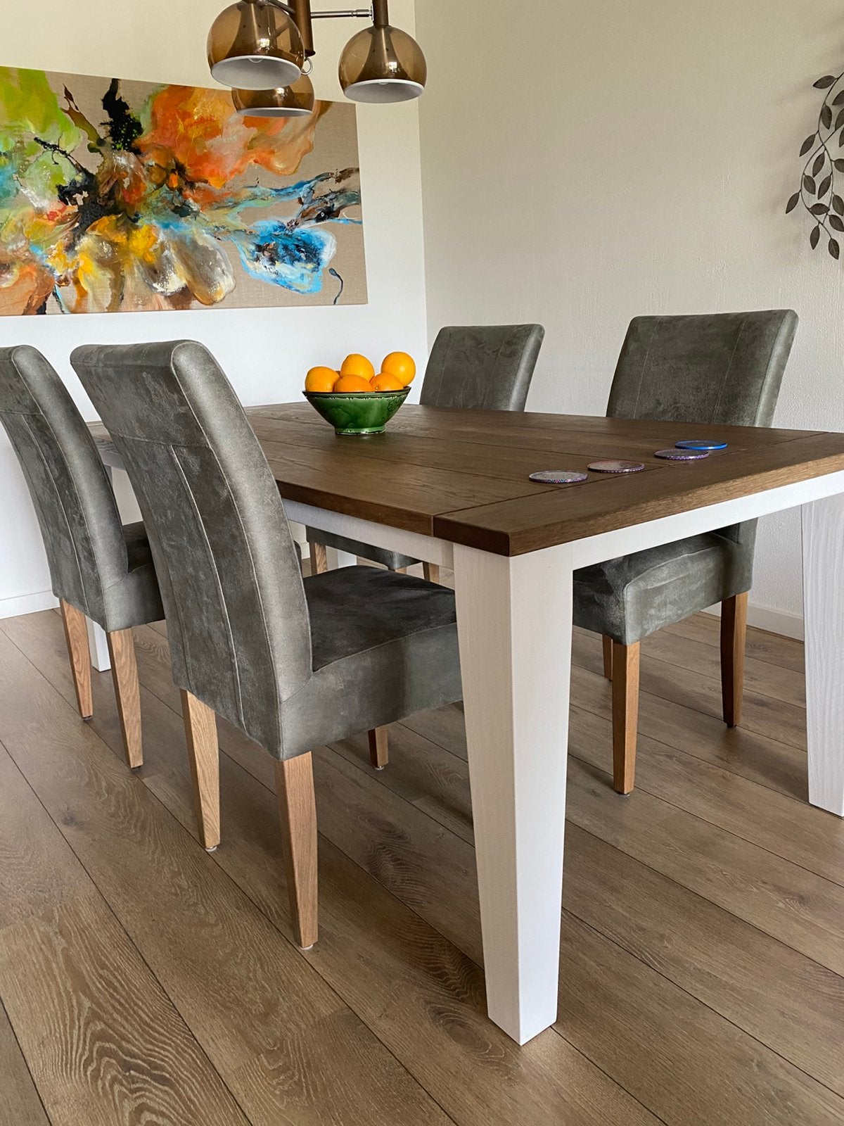Eetkamerstoelen landelijk, Ophalen, Eikenhout, 50 tot 100 cm, Rechthoekig