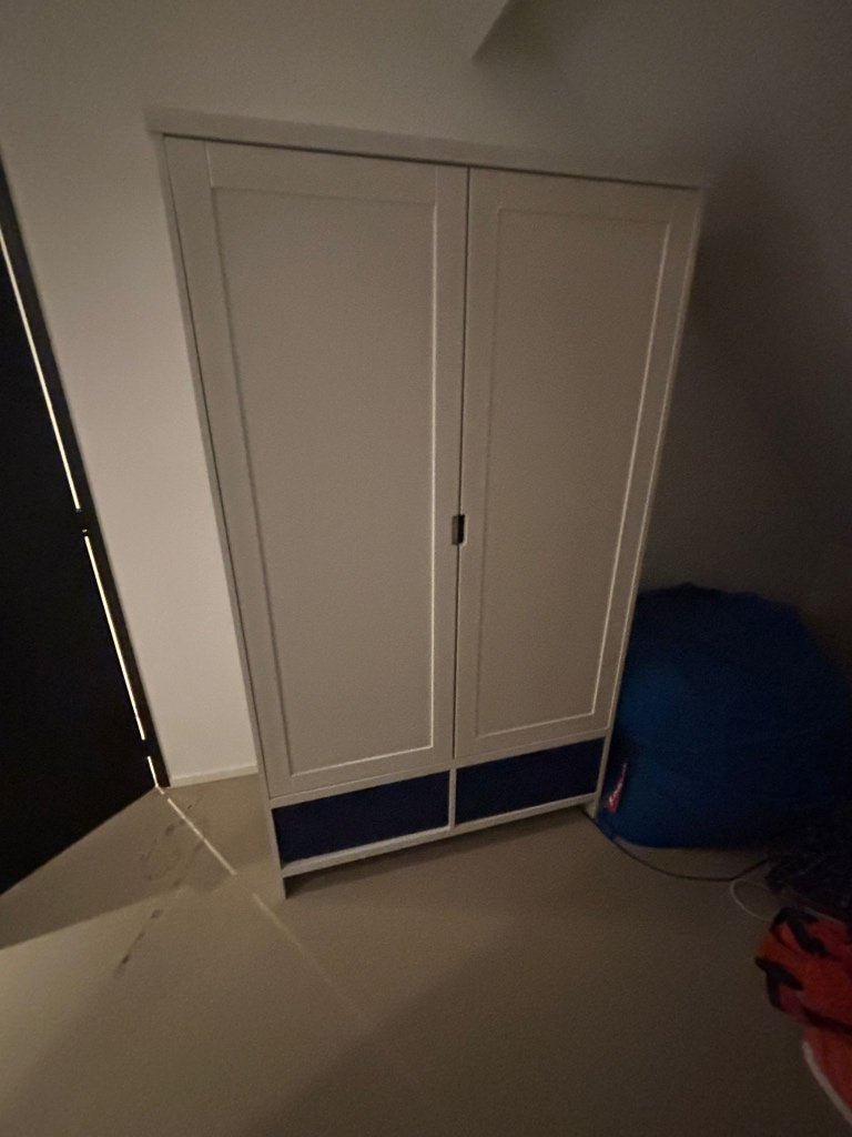 Bopita kledingkast met twee blauwe lades, Kinderen en Baby's, Kinderkamer | Commodes en Kasten, Ophalen, Gebruikt, Kast, 50 tot 70 cm