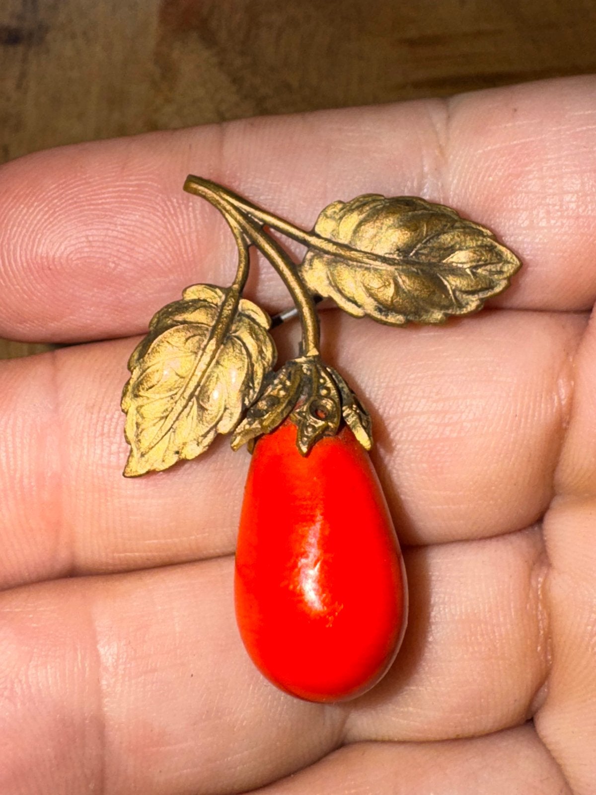 Bittersweet berrie broche jaren 60, Ophalen, Zo goed als nieuw, Overige materialen