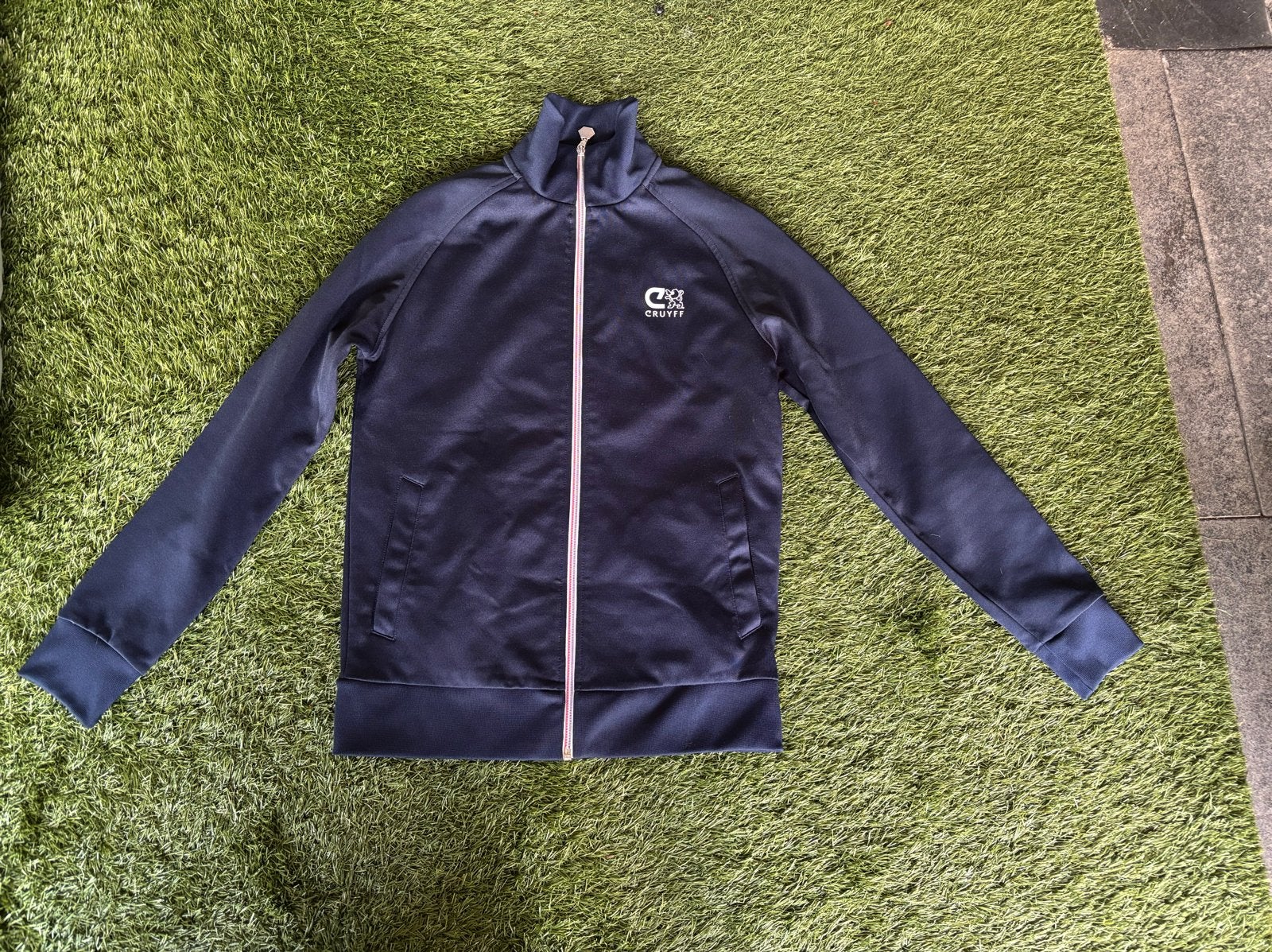 Cruyff Trainingsjack Maat S - Donkerblauw, Ophalen, Blauw, Zo goed als nieuw, Algemeen