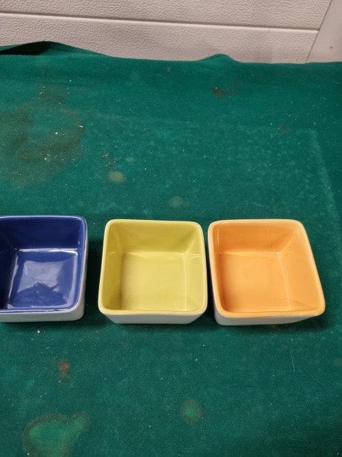bakjes gekleurd aardewerk drie stuks, Ophalen of Verzenden, 'T Olde Gre-j, Info@toldegrej.nl, Endepoelstraat 20f Didam