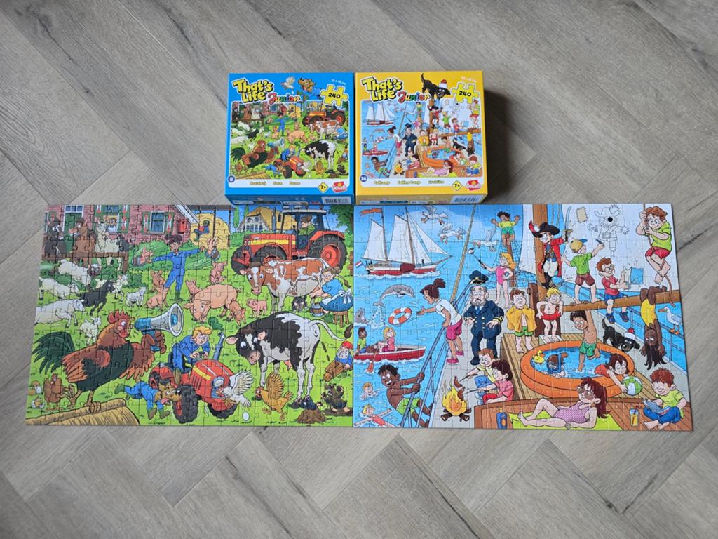 That's life junior puzzel boerderij & zeilkamp 240 stukjes, Ophalen of Verzenden, Meer dan 50 stukjes, Zo goed als nieuw, 6 jaar of ouder