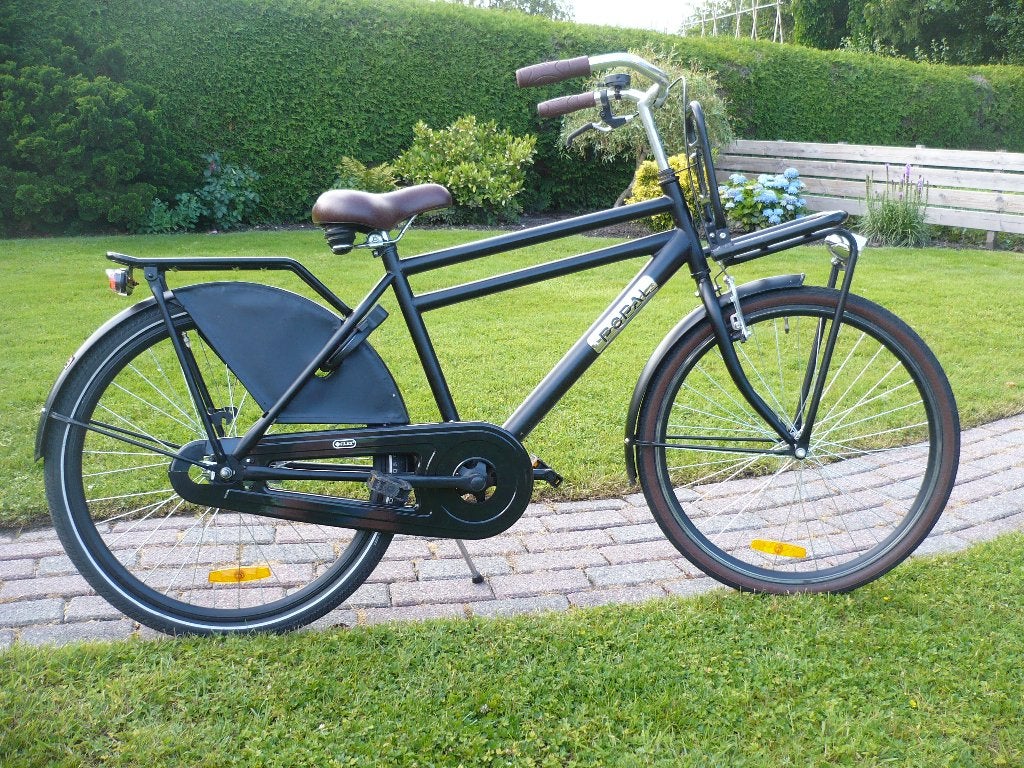 Stoere zo goed als nieuwe 26 inch jongensfiets met rek, Terugtraprem, Ophalen, 26 inch of meer, Handrem