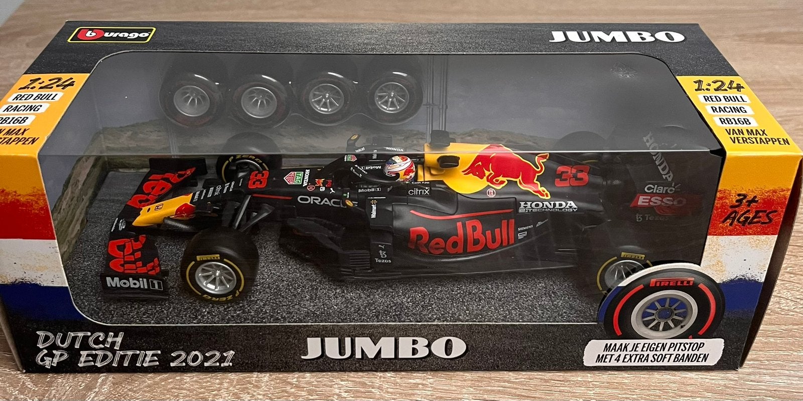 Max Verstappen - Jumbo - Burago - RB16B - Dutch GP Edition, Ophalen of Verzenden, Nieuw, Bburago