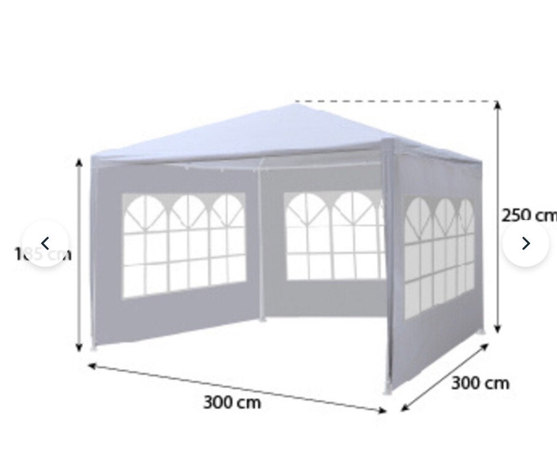 Partytent 3x3 wit met 3 zijwanden, Tuin en Terras, Partytenten, Ophalen of Verzenden, Nieuw, Minder dan 5 meter