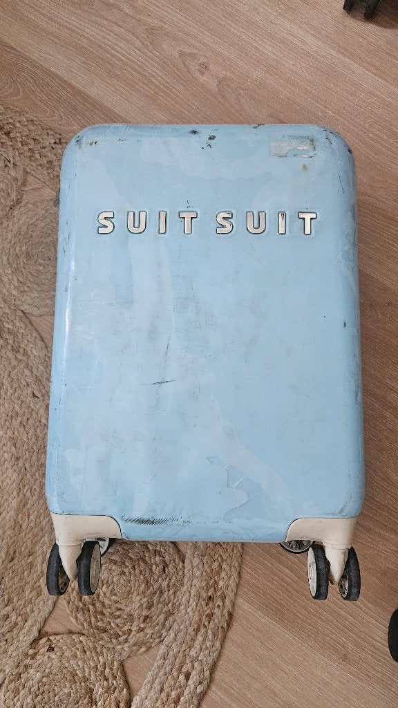 Suitsuit Fusion blauwe handbagage koffer 55cm, Sieraden, Tassen en Uiterlijk, Koffers, Gebruikt, Hard kunststof, 50 tot 60 cm