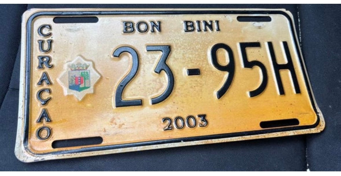 Curacao Bon Bini Nummerbord 2003, Ophalen of Verzenden, Zo goed als nieuw
