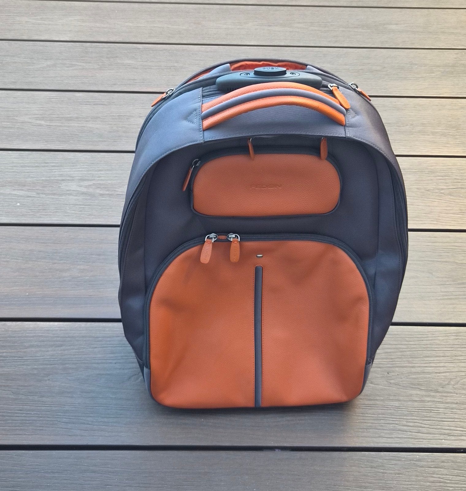 Fedon 1919 Trolley Rugzak - Grijs/Oranje, 25 tot 40 cm, Ophalen of Verzenden, Zo goed als nieuw, Overige merken