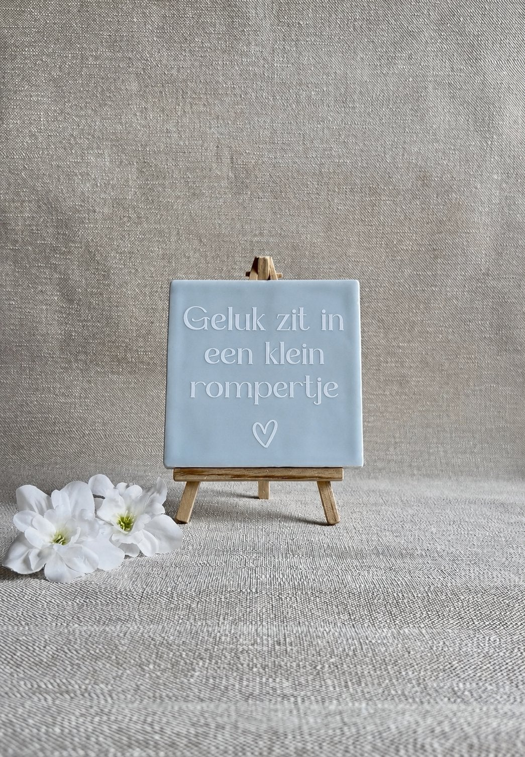 Tegeltje met tekst/afbeelding kraamcadeau, Huis en Inrichting, Handgemaakt, Nieuw, Ophalen of Verzenden, 13 cm