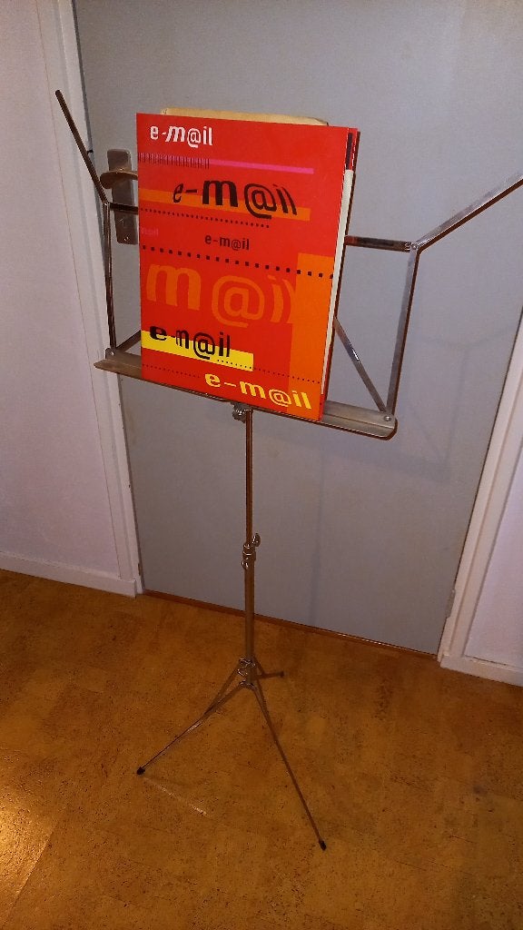 muziekstandaard chroomkleurig, Ophalen of Verzenden, Gebruikt