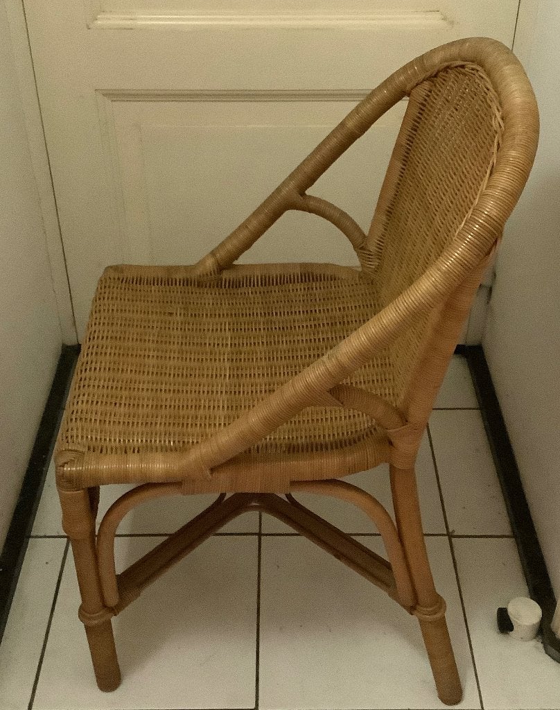 Tuinstoel 2x balkon terras stoel riet rotan, Ophalen, Gebruikt, Rotan