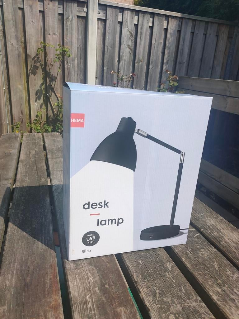 NIEUW Hema bureaulamp met USB poort - Zwart, Ophalen of Verzenden, Nieuw