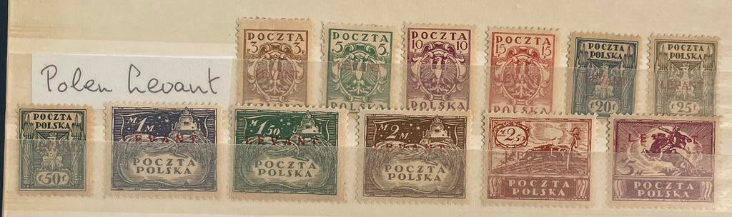 Kaveltje postzegels Polen; Levant, Postzegels en Munten, Ophalen of Verzenden, Buitenland