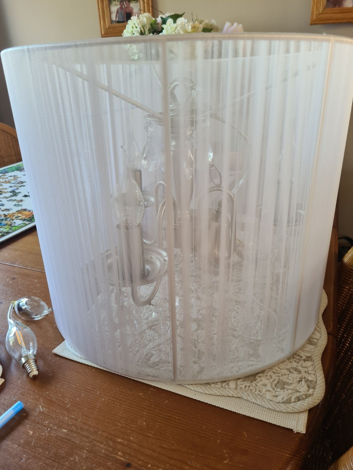 Mooie lamp van Woonstore in goede staat, Ophalen, Modern klassiek, E14 (klein), Textiel