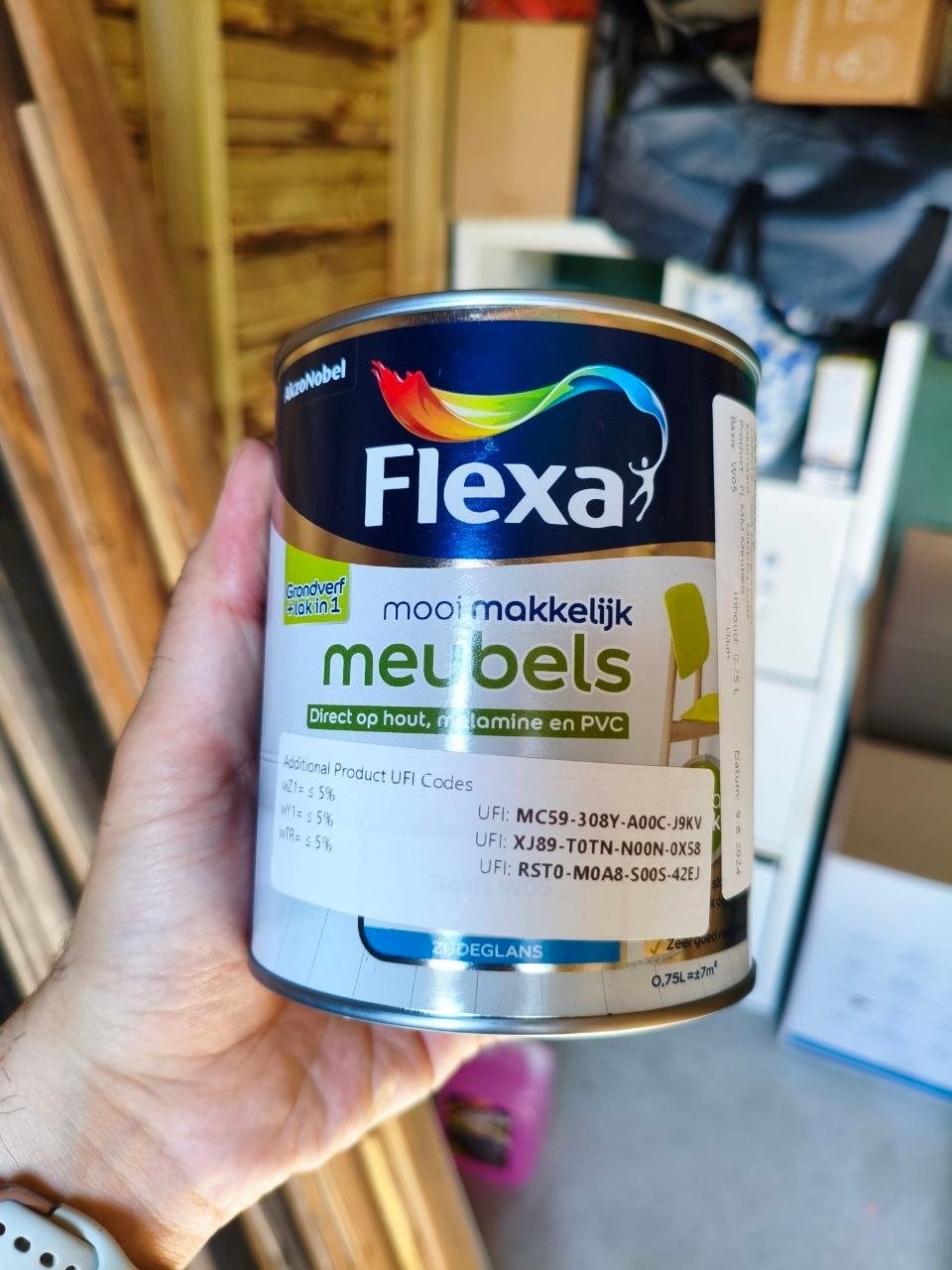 Flexa Mooi Makkelijk Meubels Verf Midden Turf 0.75L, Nieuw, Ophalen of Verzenden, Verf, Minder dan 5 liter