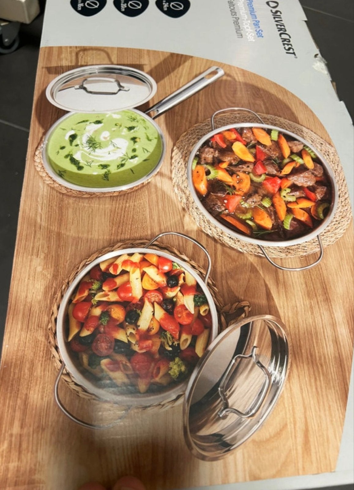 SilverCrest Premium Pannenset - 5-delig, Ophalen, Met deksel, Nieuw, Pannenset