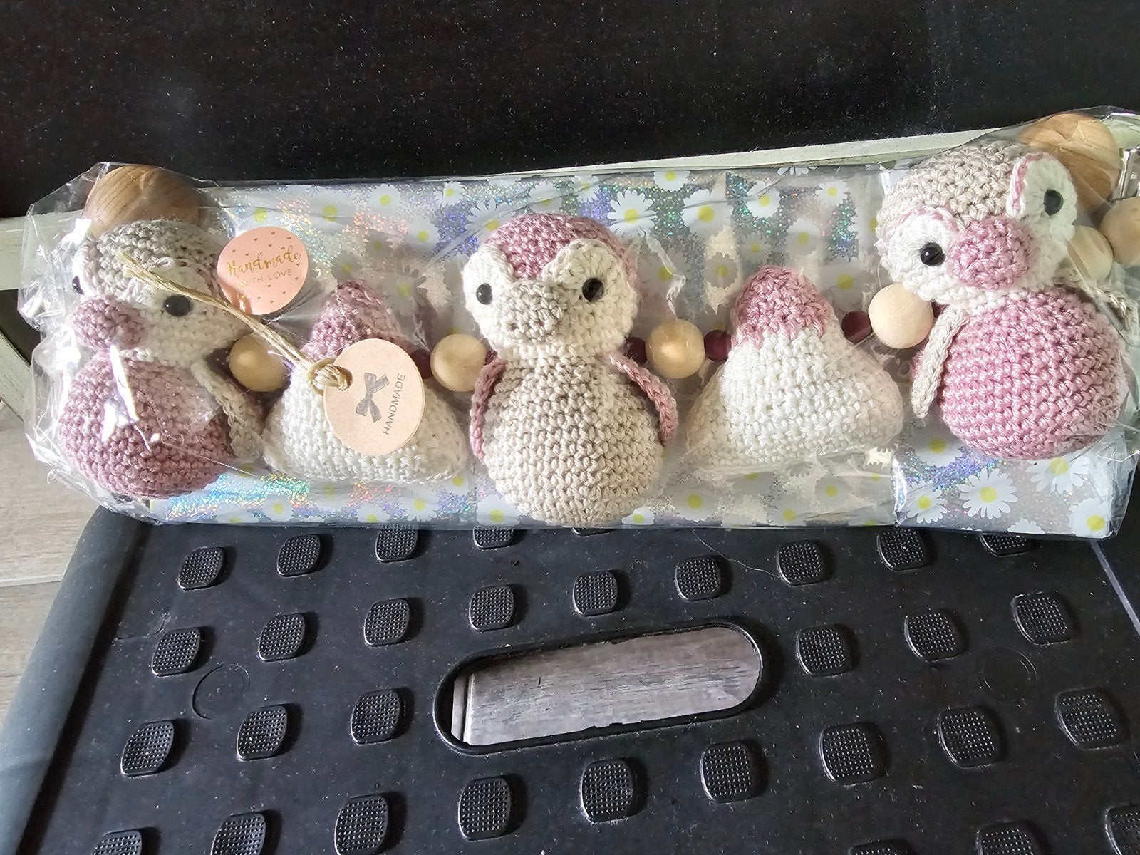 Handgemaakte wagenspanner pinguïns & ijsbergen roze/crème, Ophalen of Verzenden, Nieuw, Overige typen