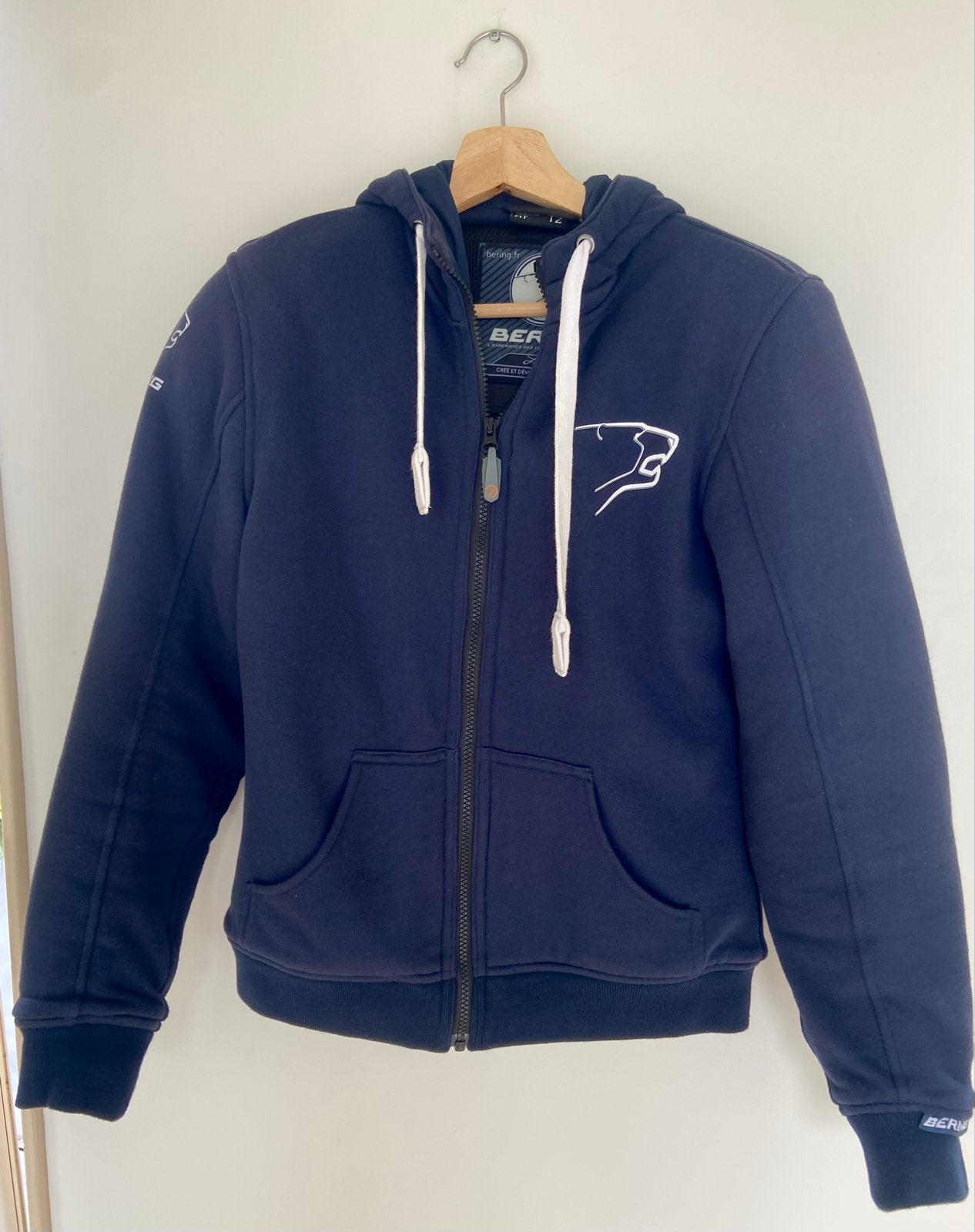 Bering Motor Hoodie Blauw met CE Bescherming - Z.g.a.n., Motoren, Kleding | Motorkleding, Ophalen of Verzenden, Tweedehands, Dames