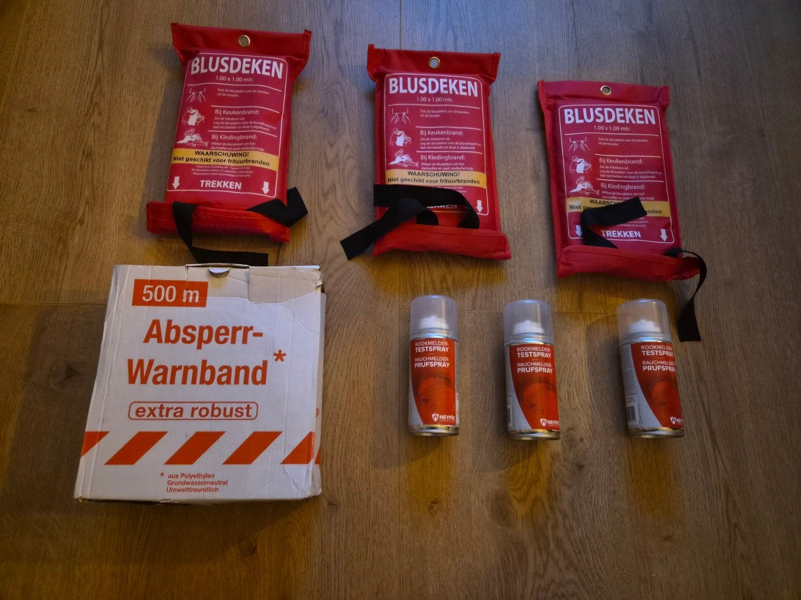 Brandbeveiligingspakket,Blusdekens, Rookmeldertestspray, Afz, Ophalen of Verzenden, Nieuw