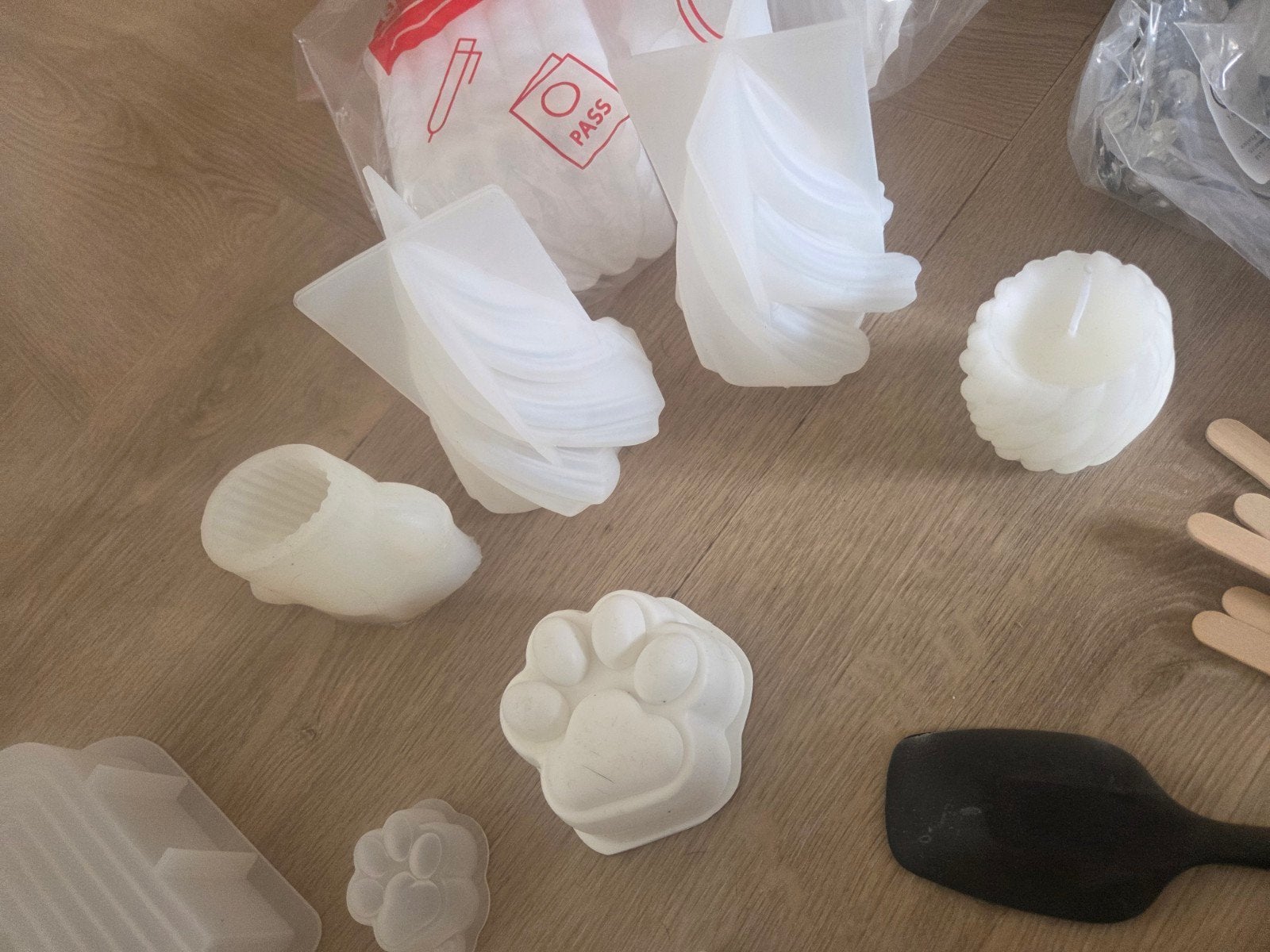 Grote set voor kaarsen maken: mallen, lonten, wax, Ophalen of Verzenden
