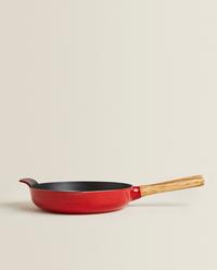 Berghoff Zware Gietijzeren Koekenpan/Braadpan met Hout Heft, Huis en Inrichting, Keuken | Potten en Pannen, Gietijzer, Nieuw, Ophalen of Verzenden