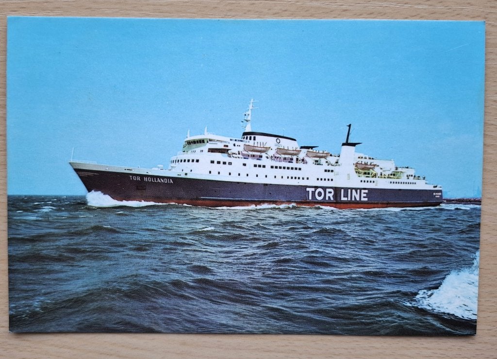 kaart m.s. Tor Hollandia, Verzenden, Zo goed als nieuw, Motorboot, Kaart, Foto of Prent