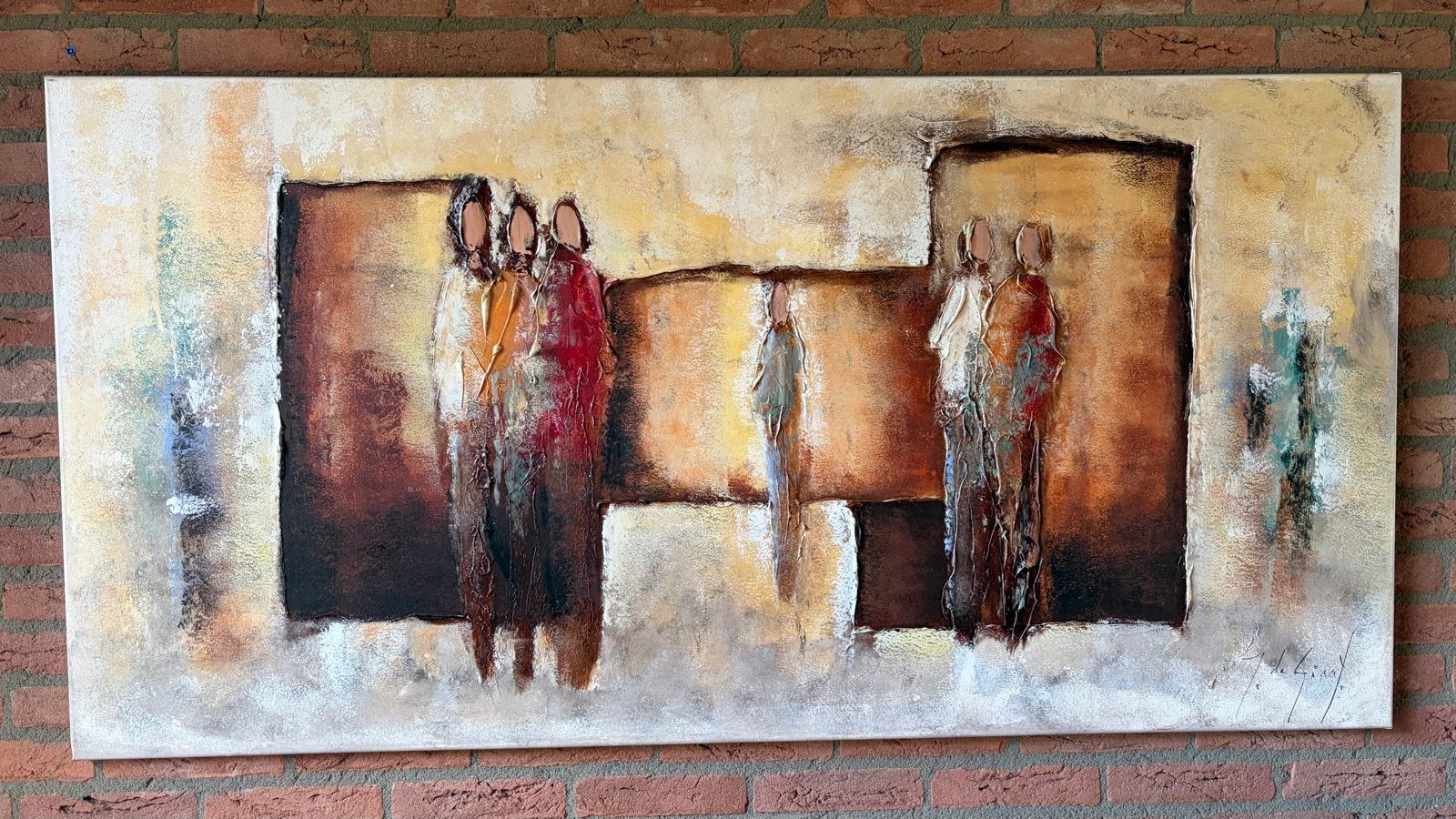 Modern abstract schilderij 'De Ontmoeting' - Jochem de Graaf, Ophalen