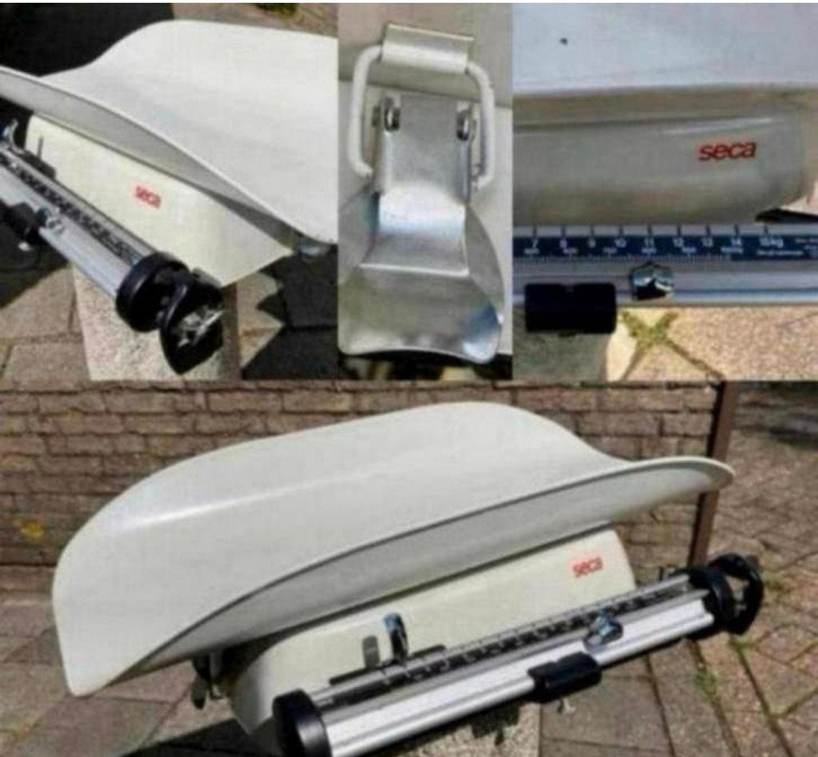 Vintage De Seca mechanische baby weegschaal+ schuifgewichten, Ophalen of Verzenden, Gebruikt, Personenweegschaal, Analoog